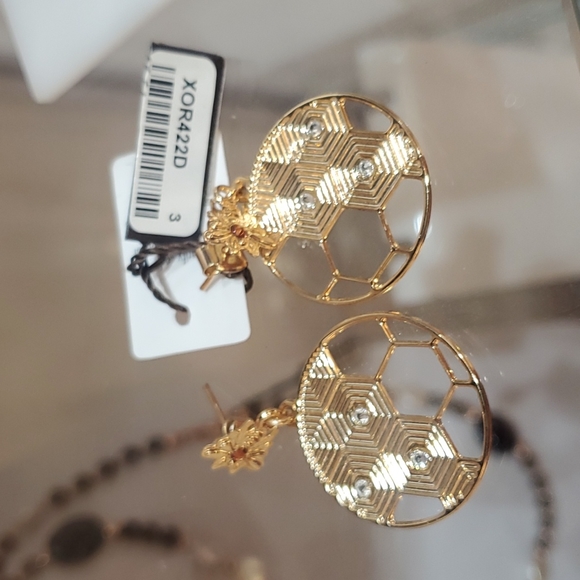 Gold plated bronze with butterfly pin decorated  small bee and SWAROVSKY crystal - Picture 2 of 5